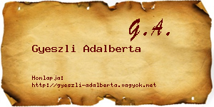 Gyeszli Adalberta névjegykártya